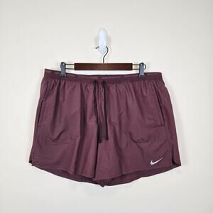 Nike Stride Mens Size XXL Dri-FIT 5" Brief Lined 1 Running Shorts Burgundy Crush